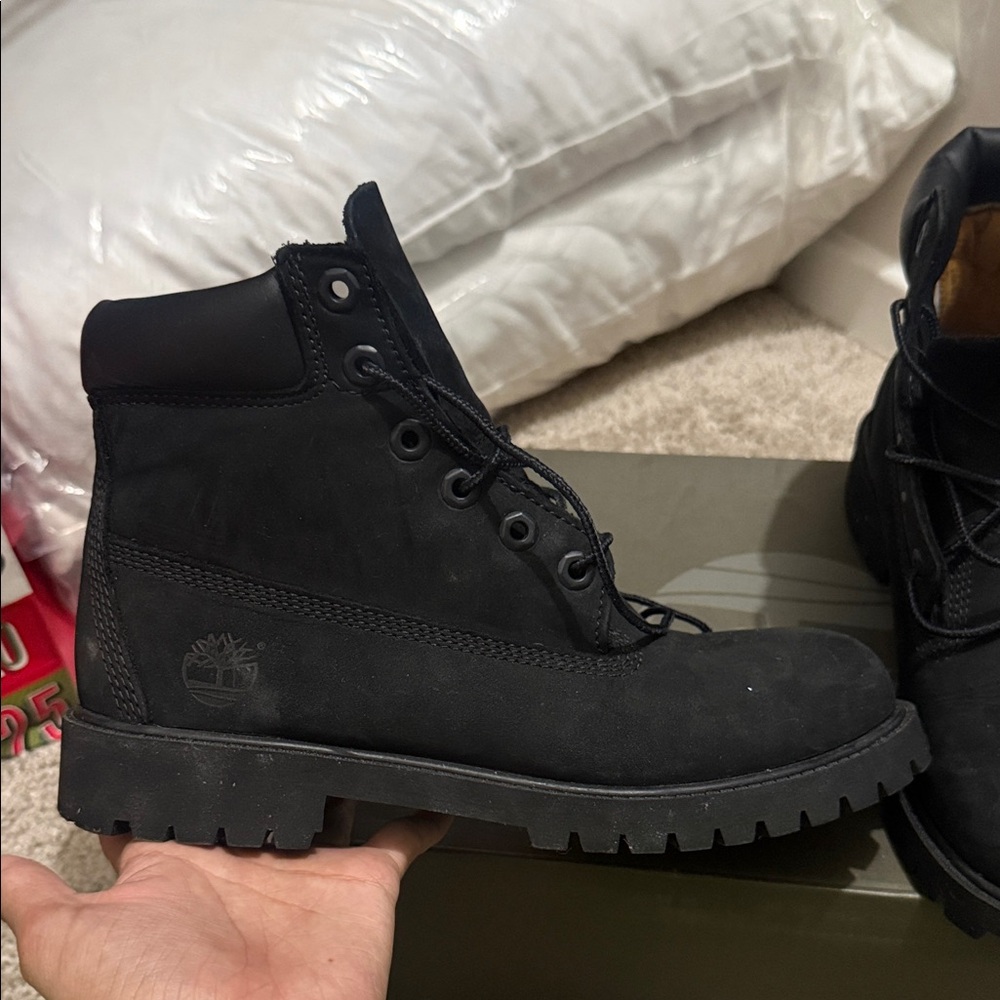 Timberland Men's Black Nubuck Lace-Up Work Boots